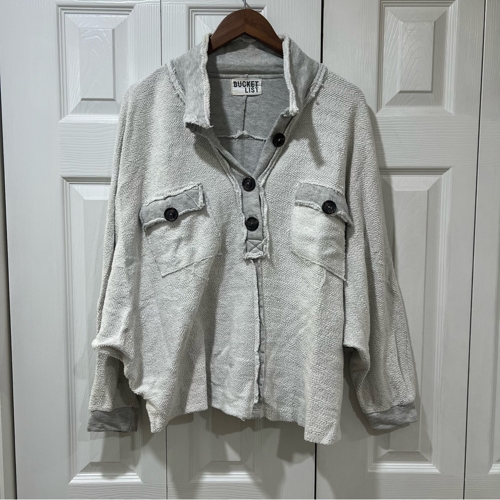BUCKETLIST Light Gray Textured Jacket